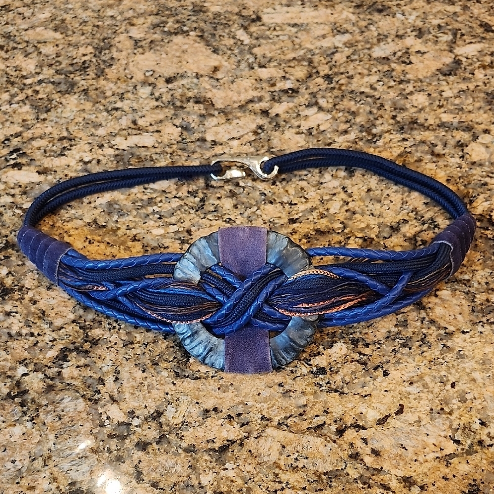 Braided Blue‎ Women's Belt